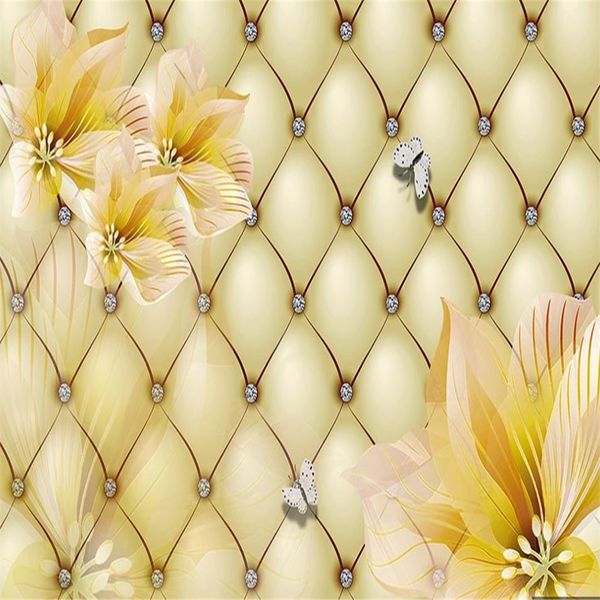 wallpaper for walls 3 d for living room lily flower wallpapers luxury soft pack background wall