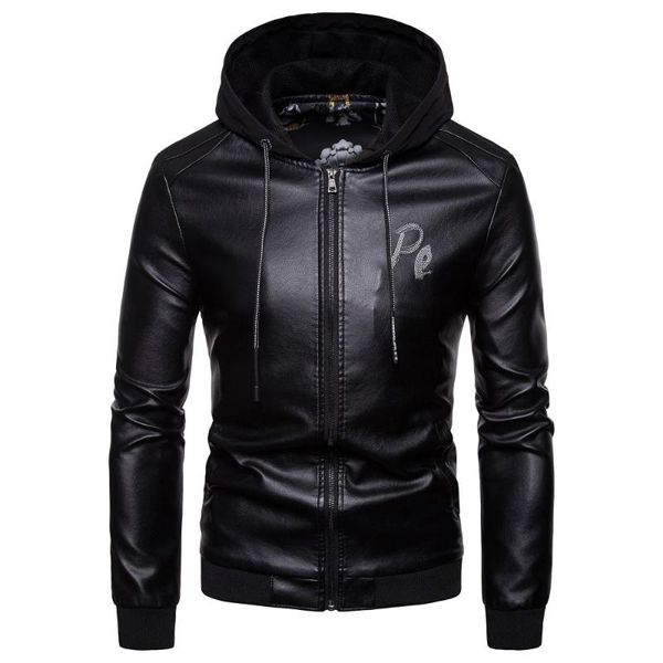 2020 autumn/winter new motorcycle clothing slim man british and american fashion hooded leather coat, Black
2020 autumn/winter new motorcycle clothing slim man british and american fashion hooded leather coat, Black