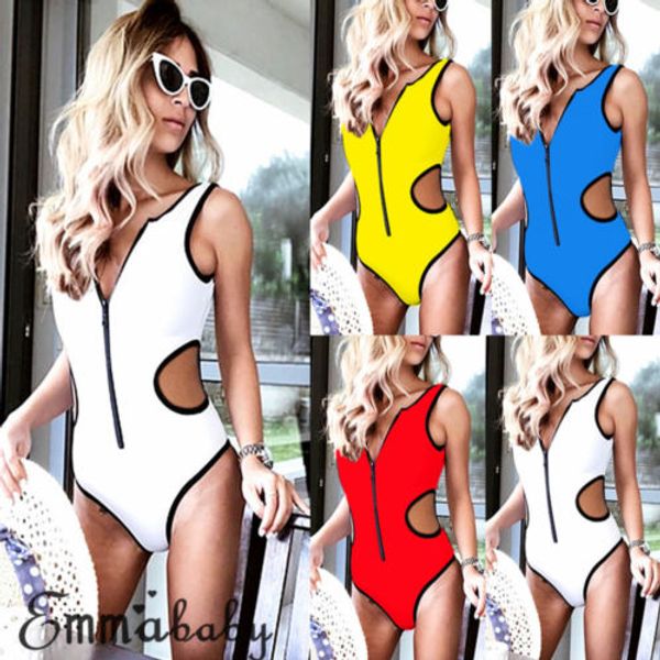 2018 new high waist zipper one-piece swimwear women monokini swimsuit solid summer lady bathing suit beach swimming costume
2018 new high waist zipper one-piece swimwear women monokini swimsuit solid summer lady bathing suit beach swimming costume