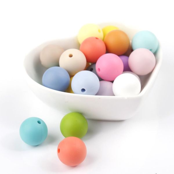 50pcs silicone teething beads 15mm colorful baby teether dentist bead safety kids teething chew diy necklace for mom
50pcs silicone teething beads 15mm colorful baby teether dentist bead safety kids teething chew diy necklace for mom