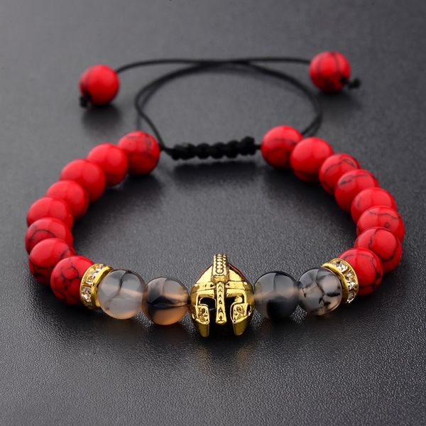 amader charm men weaving bracelet gold knight spartan warrior gladiator helmet red turquoises stone bracelets for women abk014, Black
amader charm men weaving bracelet gold knight spartan warrior gladiator helmet red turquoises stone bracelets for women abk014, Black
