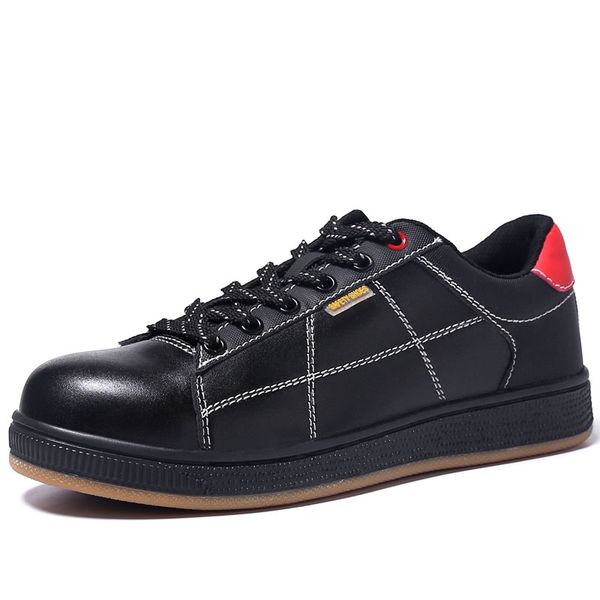 fashion safety shoes men genuine leather casual work shoes with steel toe breathable work safety boots for men, Black
fashion safety shoes men genuine leather casual work shoes with steel toe breathable work safety boots for men, Black