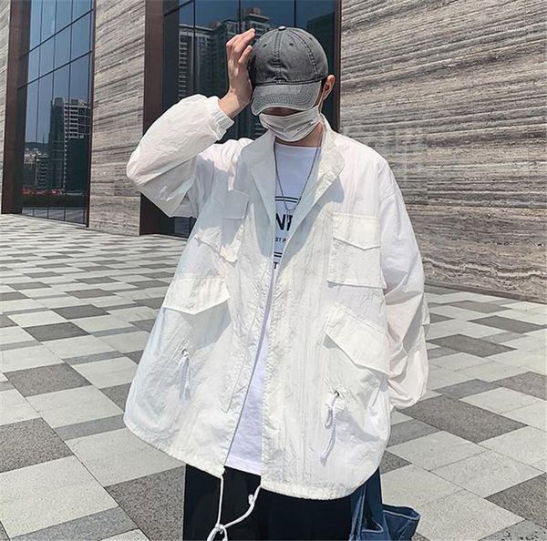 solid color mens outwear designer multi pocket breathable male coats loose cargo clothing fashion plus size, Black;brown
solid color mens outwear designer multi pocket breathable male coats loose cargo clothing fashion plus size, Black;brown