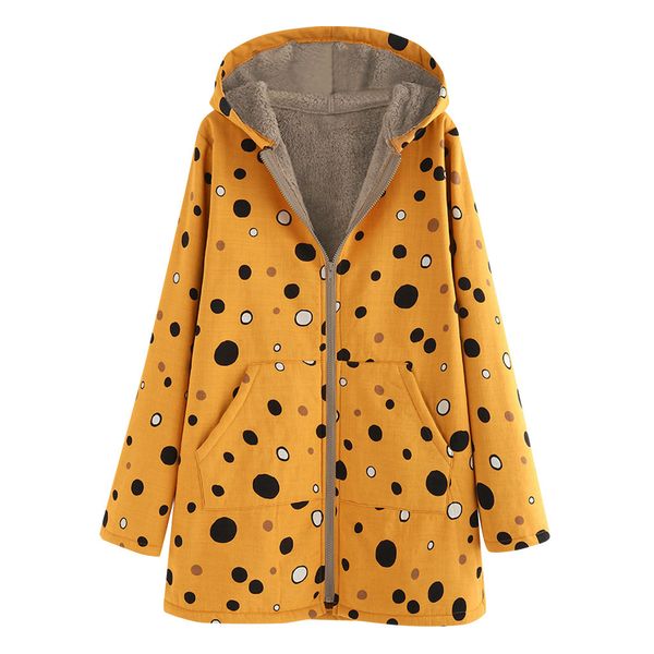 retro dot print winter coat women 2019 vintage warm outwear hooded pockets oversize hasp female coats kurtka zimowa damska, Black
retro dot print winter coat women 2019 vintage warm outwear hooded pockets oversize hasp female coats kurtka zimowa damska, Black