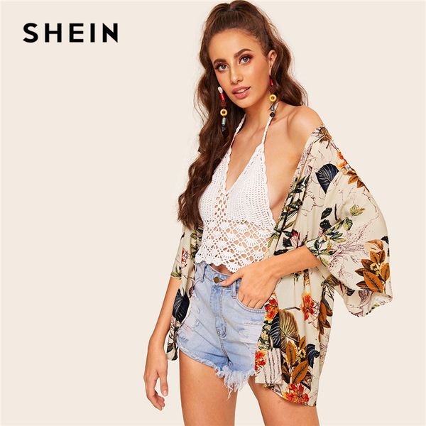 shein boho multicolor botanical print short sleeve kimono cardigan women spring summer 2019 vacation casual bohemian kimonos, White
shein boho multicolor botanical print short sleeve kimono cardigan women spring summer 2019 vacation casual bohemian kimonos, White