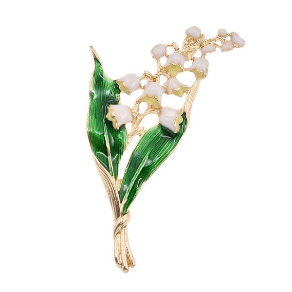 trendy alloy enamel white floral leaf brooch lily of the valley gold color brooch pin jewelry for women, Gray
trendy alloy enamel white floral leaf brooch lily of the valley gold color brooch pin jewelry for women, Gray
