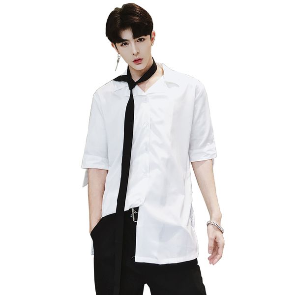 new men's clothing wide edition pure color tide original necktie tie design loose short sleeved shirt singer costumes, White;black
new men's clothing wide edition pure color tide original necktie tie design loose short sleeved shirt singer costumes, White;black