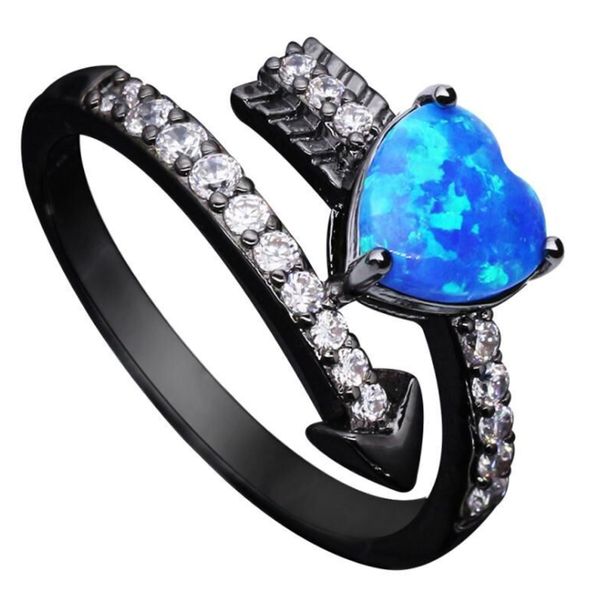 charm zircon heart blue white fire opal rings for women vintage black color cupid arrow female ring jewelry party accessories, Golden;silver
charm zircon heart blue white fire opal rings for women vintage black color cupid arrow female ring jewelry party accessories, Golden;silver