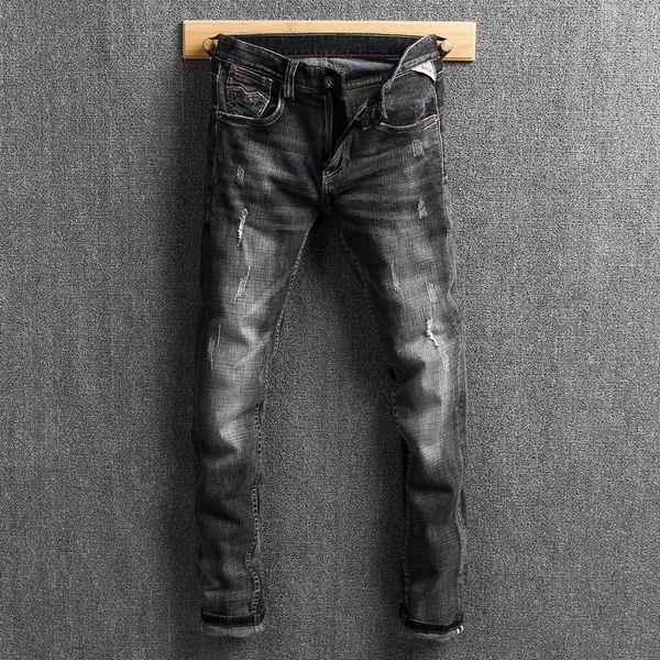 fashion classical men jeans black gray slim fit ripped jeans men retro washed vintage distressed pants streetwear hip hop, Blue
fashion classical men jeans black gray slim fit ripped jeans men retro washed vintage distressed pants streetwear hip hop, Blue