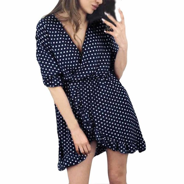 womens wave point printing half sleeve casual mini dress fashion dress vestidos mujer club dresses polka dot, Black;gray
womens wave point printing half sleeve casual mini dress fashion dress vestidos mujer club dresses polka dot, Black;gray