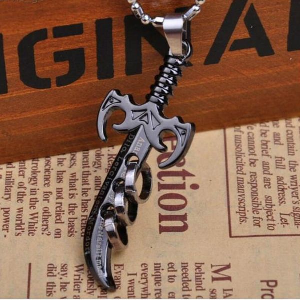 gothic machete pendant necklace for man retro punk titanium steel saber necklace fashion personality party jewelry, Silver
gothic machete pendant necklace for man retro punk titanium steel saber necklace fashion personality party jewelry, Silver