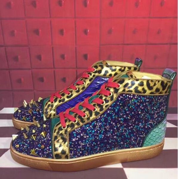high red bottom luxury designer purple rhinestone leather flat spikes sneakers men,women rivet red sole winter casual shoes size35-46, Black
high red bottom luxury designer purple rhinestone leather flat spikes sneakers men,women rivet red sole winter casual shoes size35-46, Black
