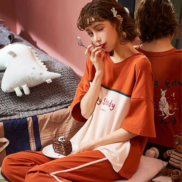 july's song plaid women's pajamas sets cartoon printed cotton sleepwear female pyjamas 2020 summer short sleeve cute homewear, Black;red
july's song plaid women's pajamas sets cartoon printed cotton sleepwear female pyjamas 2020 summer short sleeve cute homewear, Black;red