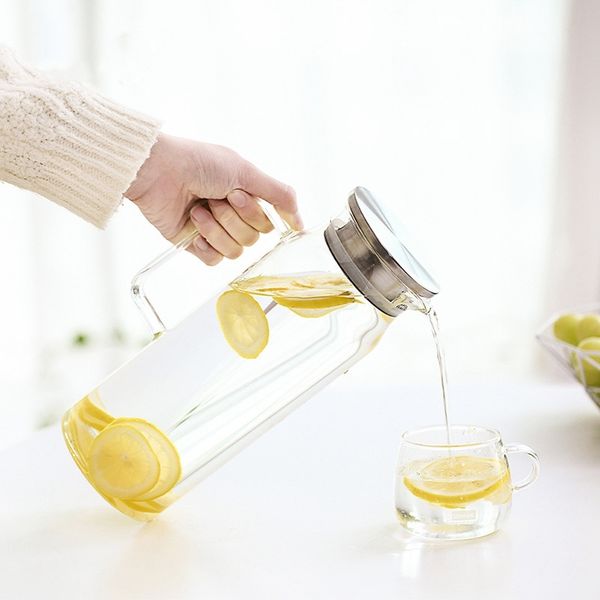 1.2liter 51 ounces glass pitcher with lid covered gallon iced tea pitcher lidded water jug cold water ice tea wine coffee mi teapots
1.2liter 51 ounces glass pitcher with lid covered gallon iced tea pitcher lidded water jug cold water ice tea wine coffee mi teapots