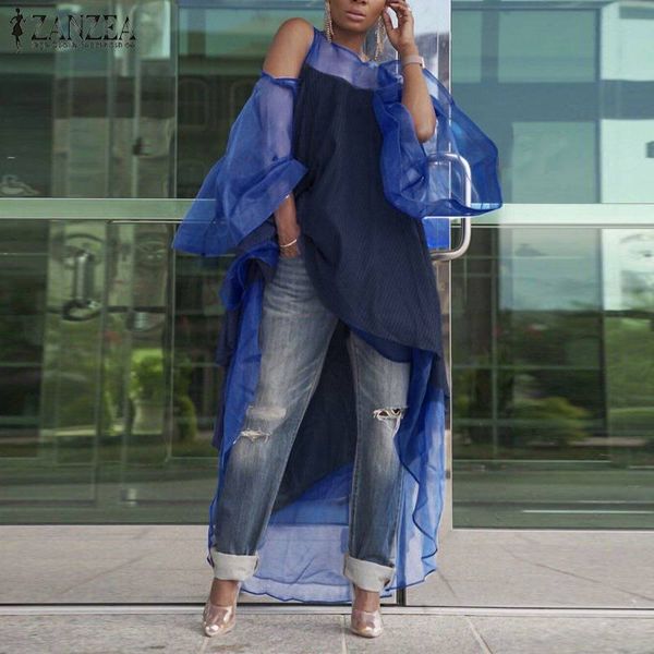 2020 summer women blouses zanzea ladies fashion mesh patchwork long shirts ruffles sleeve asymmetrical tunic blusas, White
2020 summer women blouses zanzea ladies fashion mesh patchwork long shirts ruffles sleeve asymmetrical tunic blusas, White