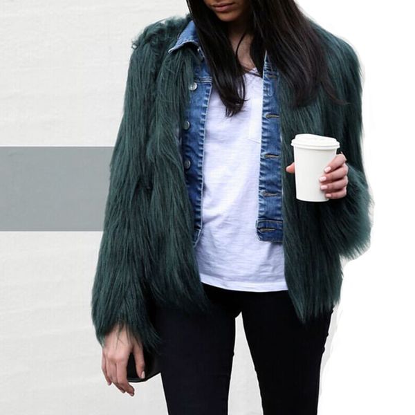 2019 winter xxxl plus size women faux fur coat solid color long sleeve fluffy outerwear short jacket hairy warm overcoat female, Black
2019 winter xxxl plus size women faux fur coat solid color long sleeve fluffy outerwear short jacket hairy warm overcoat female, Black