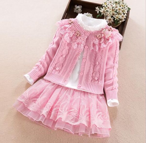 girl designer clothing flower embroidery long sleeve t shirt + skirt +knitted cardigan clothes spring fall warm knitted dress, Red;yellow
girl designer clothing flower embroidery long sleeve t shirt + skirt +knitted cardigan clothes spring fall warm knitted dress, Red;yellow