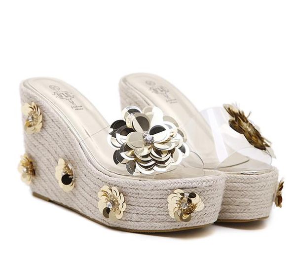 glitter gold silver flower designer slides platform wedge jelly sandals fashion luxury designer women shoes 11cm size 34 to 40 tradingbear, Black
glitter gold silver flower designer slides platform wedge jelly sandals fashion luxury designer women shoes 11cm size 34 to 40 tradingbear, Black