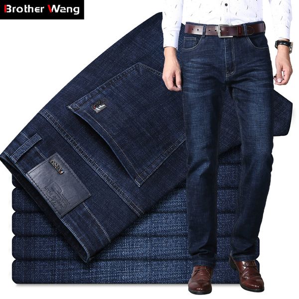 men high waist jeans classic style business casual loose straight stretch denim trousers male brand pants black blue
men high waist jeans classic style business casual loose straight stretch denim trousers male brand pants black blue