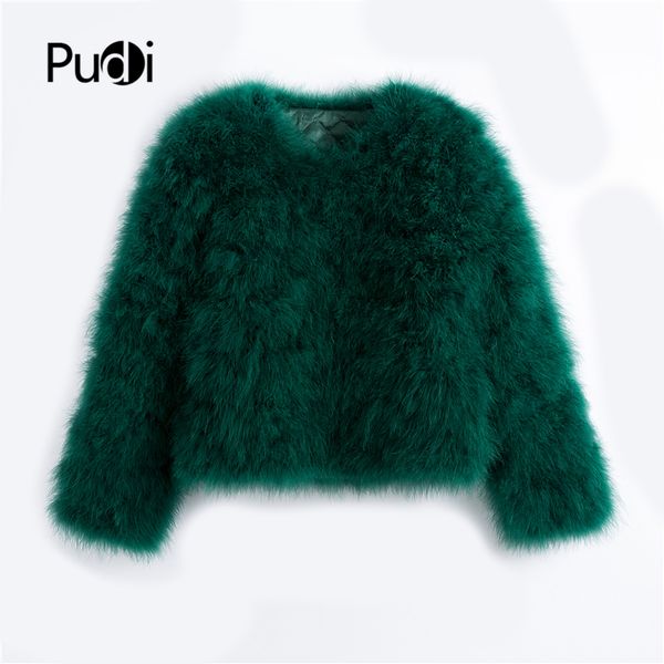 pudi 2019 new women candy color ostrich real fur coat lady turkey hair casual short jacket parka ct902, Black 
pudi 2019 new women candy color ostrich real fur coat lady turkey hair casual short jacket parka ct902, Black
