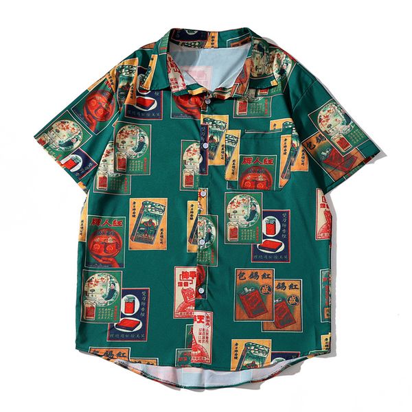 green harajuku summer short sleeve shirts men women streetwear turn-down collar print hawaiian clothes fashion casual top, White;black
green harajuku summer short sleeve shirts men women streetwear turn-down collar print hawaiian clothes fashion casual top, White;black