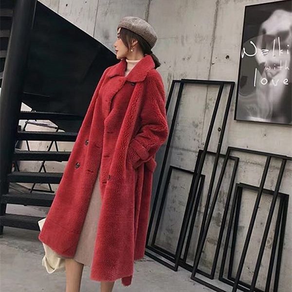 ur 2019 new fashion white wool particles coats for women winter female long coats with belt real fur with lapel collar, Black
ur 2019 new fashion white wool particles coats for women winter female long coats with belt real fur with lapel collar, Black