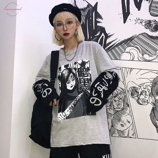 harajuku dark comic japanese print splicing fake two t shirt 2019 autumn gothic style long sleeve o neck bottoming shirt, White
harajuku dark comic japanese print splicing fake two t shirt 2019 autumn gothic style long sleeve o neck bottoming shirt, White