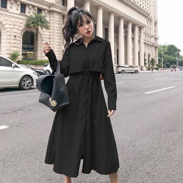 2019 casual 5 solid color long korean cardigan women trench coat slim elegant office lady thin coats turn-down collar, Tan;black
2019 casual 5 solid color long korean cardigan women trench coat slim elegant office lady thin coats turn-down collar, Tan;black
