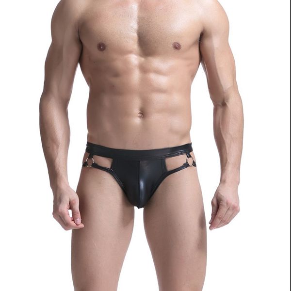 men faux leather low waist erotic lingerie u convex boxers shorts underwear black hollow out solid plus size temptation new, Black;white
men faux leather low waist erotic lingerie u convex boxers shorts underwear black hollow out solid plus size temptation new, Black;white