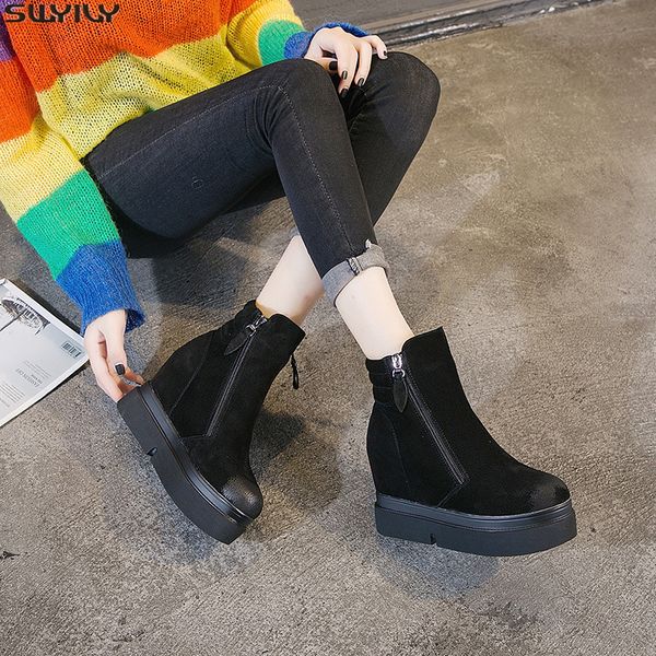 swyivy genuine leather boots women shoes casual zip woman winter boots 2019 new autumn ankle female shoes platform wedge booties, Black
swyivy genuine leather boots women shoes casual zip woman winter boots 2019 new autumn ankle female shoes platform wedge booties, Black