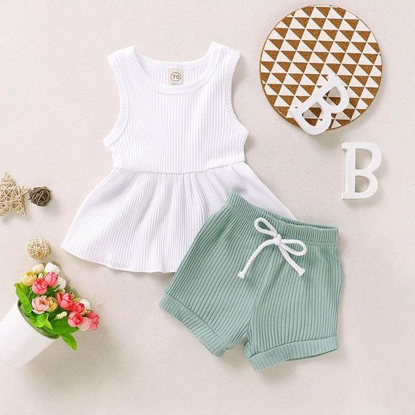 младенческой новорожденных девочек лето без рукавов сплошной жилет топы + эластичные шорты наряды малышей мода футболка брюки наборы одежды, White
младенческой новорожденных девочек лето без рукавов сплошной жилет топы + эластичные шорты наряды малышей мода футболка брюки наборы одежды, White