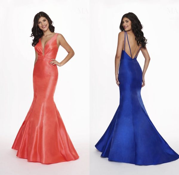deep v neck evening dresses backless mermaid prom dresses satin formal party summer gowns, Black;red
deep v neck evening dresses backless mermaid prom dresses satin formal party summer gowns, Black;red