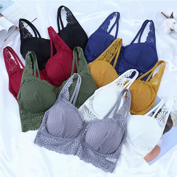 women lace no steel ring sports bra beauty back wrapped chest comfortable brassiere stretch triangle cup padded underwear, Red;black
women lace no steel ring sports bra beauty back wrapped chest comfortable brassiere stretch triangle cup padded underwear, Red;black