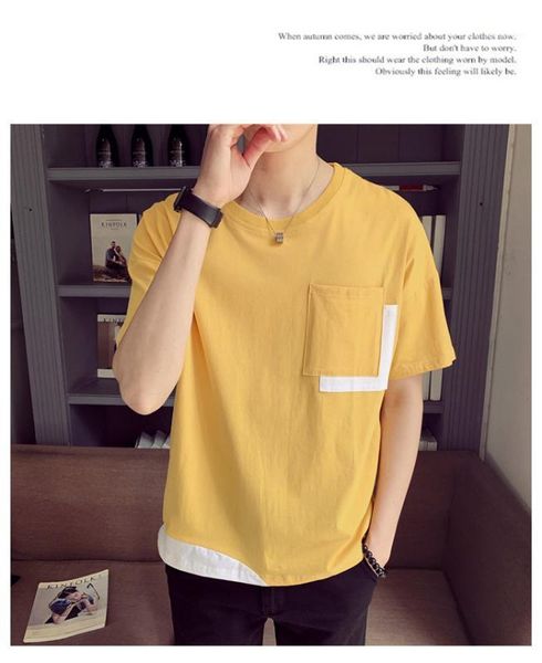 summer crew neck casual tees fashion homme designer clothes mens contrast colorblock short sleeve tshirt, White;black
summer crew neck casual tees fashion homme designer clothes mens contrast colorblock short sleeve tshirt, White;black