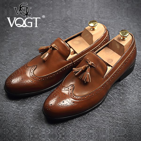 vqgt classic men dress shoes italian genuine leather men brogue tassel business formal pointed wedding party loafer, Black
vqgt classic men dress shoes italian genuine leather men brogue tassel business formal pointed wedding party loafer, Black