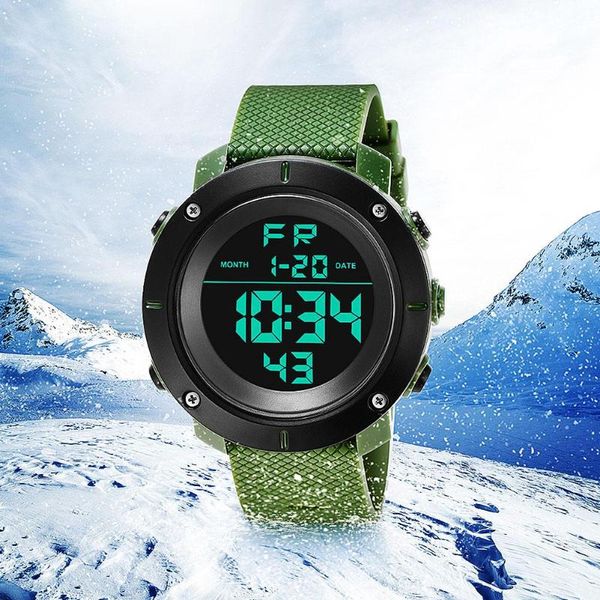 fashion and simple digital watch outdoor sport round large dial men's watches waterproof led clock electronic watch, Slivery;brown
fashion and simple digital watch outdoor sport round large dial men's watches waterproof led clock electronic watch, Slivery;brown