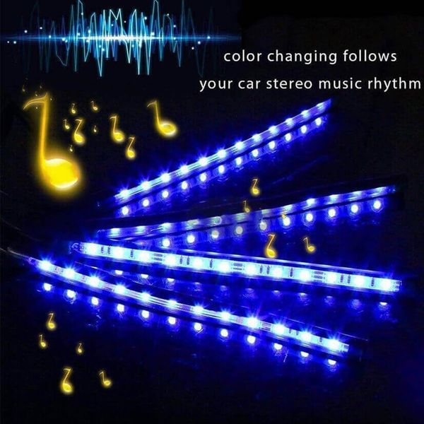 car interior atmosphere light led voice control lamp strip 4 pieces decorative light with wireless remote controller
car interior atmosphere light led voice control lamp strip 4 pieces decorative light with wireless remote controller