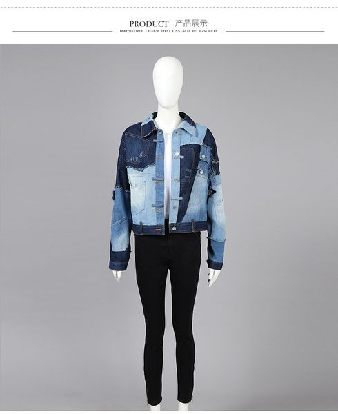 e-baihui fashion patchwork denim jacket women 2021 spring antumn style boyfriends jeans jackets ladies basic coats streetwear l683, Black;brown
e-baihui fashion patchwork denim jacket women 2021 spring antumn style boyfriends jeans jackets ladies basic coats streetwear l683, Black;brown