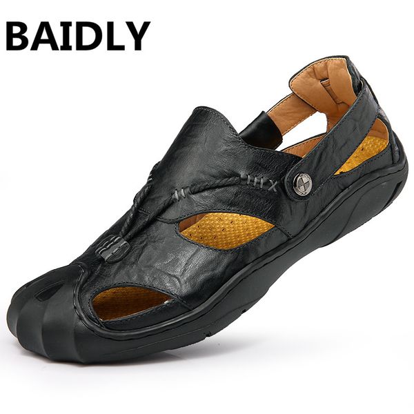 baidly genuine leather men sandals male summer breathable sandals mens shoes beach sneakers sandles big size, Black
baidly genuine leather men sandals male summer breathable sandals mens shoes beach sneakers sandles big size, Black