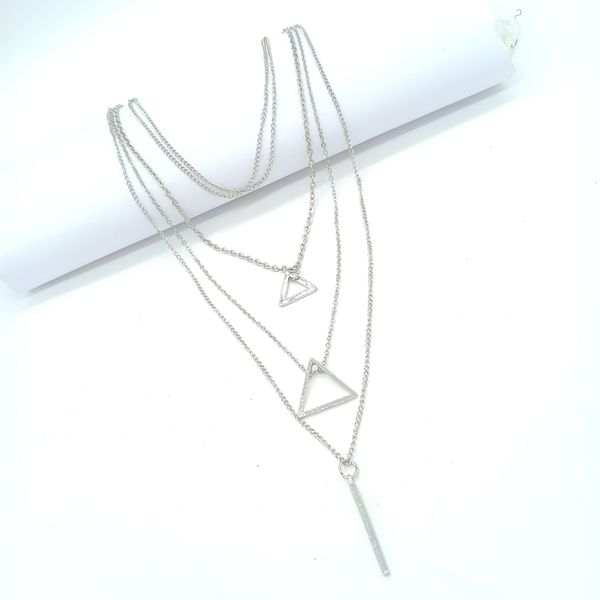 multilayer necklace geometric stylish triangle elegant fashion pendant chain jewelry gift neck decoration choker necklaces women, Silver
multilayer necklace geometric stylish triangle elegant fashion pendant chain jewelry gift neck decoration choker necklaces women, Silver