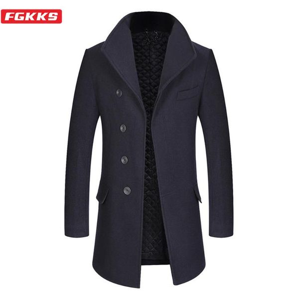 fgkks winter wool blend coats men quality brand men's fashion slim trench overcoat thick warm long section wool coat male, Black
fgkks winter wool blend coats men quality brand men's fashion slim trench overcoat thick warm long section wool coat male, Black
