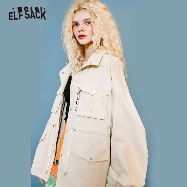 elfsack white solid zipper casual women trench coat 2020 autumn elf pure full sleeve korean office ladies daily safari outwear, Tan;black
elfsack white solid zipper casual women trench coat 2020 autumn elf pure full sleeve korean office ladies daily safari outwear, Tan;black