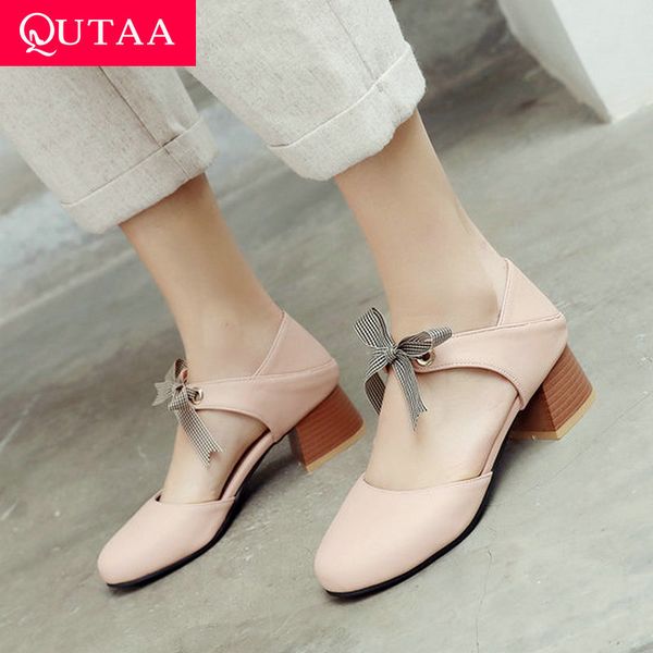 qutaa 2019 women shoes buckle pu leather all match shallow round toe square heels sring/autumn elegant ladies pumps size 34-43, Black
qutaa 2019 women shoes buckle pu leather all match shallow round toe square heels sring/autumn elegant ladies pumps size 34-43, Black