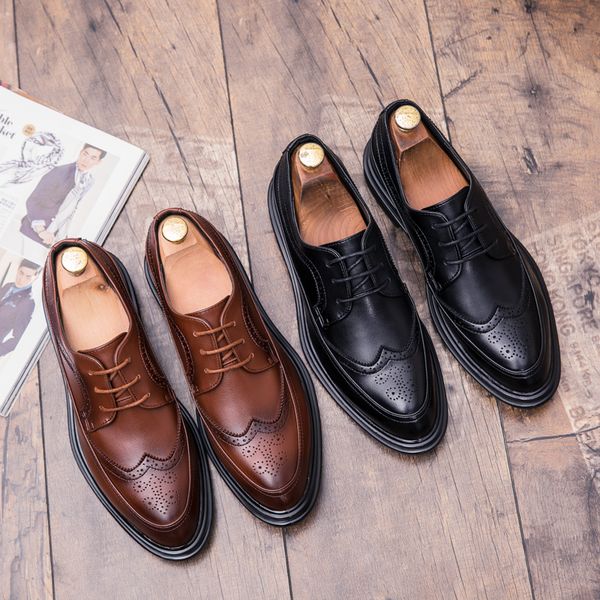 2019 new mens casual shoes black leather formal wedding dress shoes block shoes fashion frenulum 2 colors
2019 new mens casual shoes black leather formal wedding dress shoes block shoes fashion frenulum 2 colors