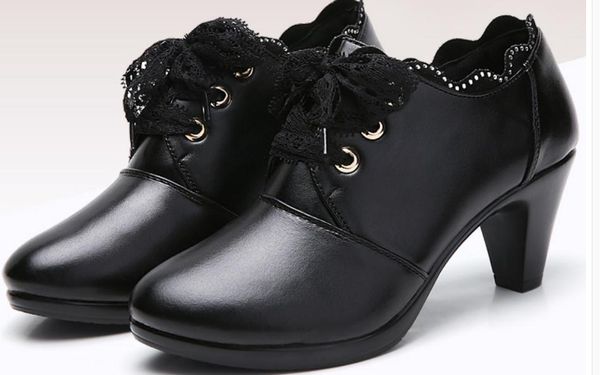 2019 women's shoes in spring and autumn with new style high heel coarse heel round head waterproof table @02133, Black
2019 women's shoes in spring and autumn with new style high heel coarse heel round head waterproof table @02133, Black
