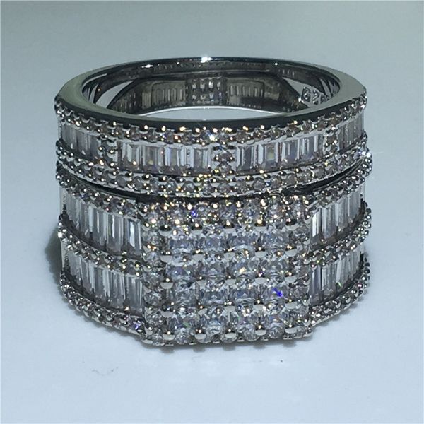vecalon charm promise ring set 925 sterling silver princess cut diamond cz engagement wedding band rings for women bridal jewelry, Slivery;golden
vecalon charm promise ring set 925 sterling silver princess cut diamond cz engagement wedding band rings for women bridal jewelry, Slivery;golden