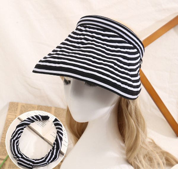 sun hat in summer. lady's striped sun hat. a cap with an empty that functions as a headband. multifunctional combination, Blue;gray
sun hat in summer. lady's striped sun hat. a cap with an empty that functions as a headband. multifunctional combination, Blue;gray