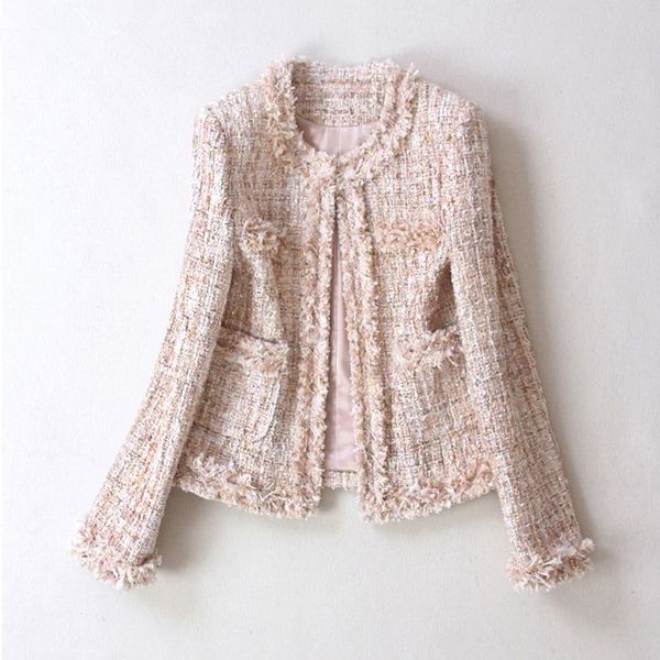 2019 autumn winter tweed jacket women's round neck casual loose large size ladies short coat, Black;brown
2019 autumn winter tweed jacket women's round neck casual loose large size ladies short coat, Black;brown