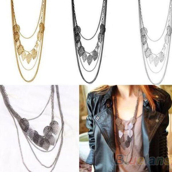 bluelans womens bohemia style leaf pendant multi-layer necklace long sweater chain pendant, Silver
bluelans womens bohemia style leaf pendant multi-layer necklace long sweater chain pendant, Silver