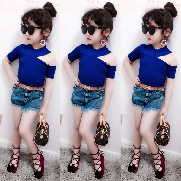 summer girls t shirt baby kids tee children streetwear clothes fashion solid skinny halter off shoulder 2 to 9 yrs y200704, Blue
summer girls t shirt baby kids tee children streetwear clothes fashion solid skinny halter off shoulder 2 to 9 yrs y200704, Blue
